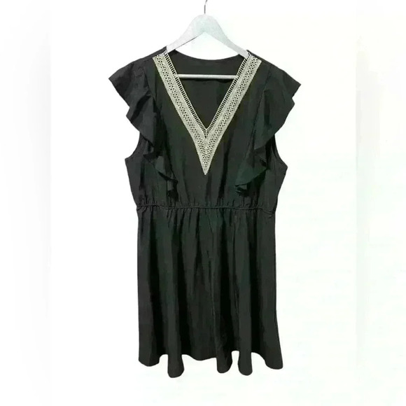 🟣SHEIN Lace Ruffle Trim A-Line Dress – Size 2XL - Picture 1 of 4